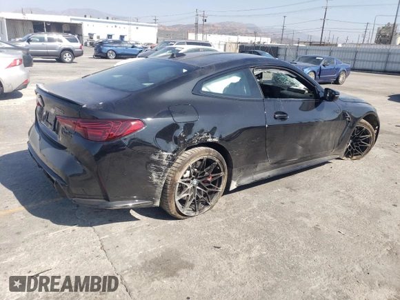 2025 BMW M4 Competition xDrive with VIN WBS33HK09SCS59001, listed as a Copart auction lot 75733354 with 0 mi miles and Salvage Title. Bid and sale history available at carsss.com. Image 3.
