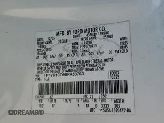 2006 Ford Ranger XL with VIN 1FTYR10D96PA53703, listed as a Copart auction lot 43876215 with 38,322 mi miles and Salvage Title. Bid and sale history available at DreamBid. Image 14.