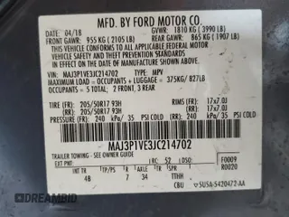 2018 Ford EcoSport Titanium z VIN MAJ3P1VE3JC214702, wystawiony jako Copart lot #53790815 z przebiegiem 105 504 mil mil oraz Szkoda całkowita • Salvage title. Historia ofert i sprzedaży dostępna na DreamBid. Obrazek 15.