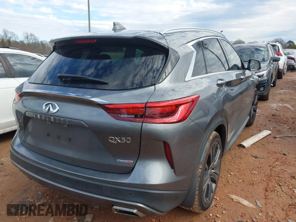 2020 Infiniti QX50 Luxe with VIN 3PCAJ5M18LF108423, listed as a IAAI auction lot 41270722 with 102,360 mi miles and . Bid and sale history available at DreamBid. Image 4.