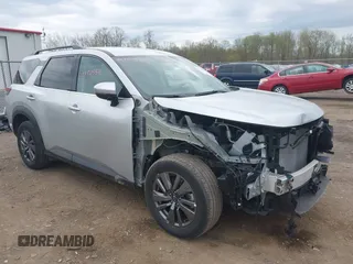 2025 Nissan Pathfinder SV with VIN 5N1DR3BC4SC207276, listed as a IAAI auction lot 42150552 with 14,455 mi miles and . Bid and sale history available at DreamBid. Image 1.