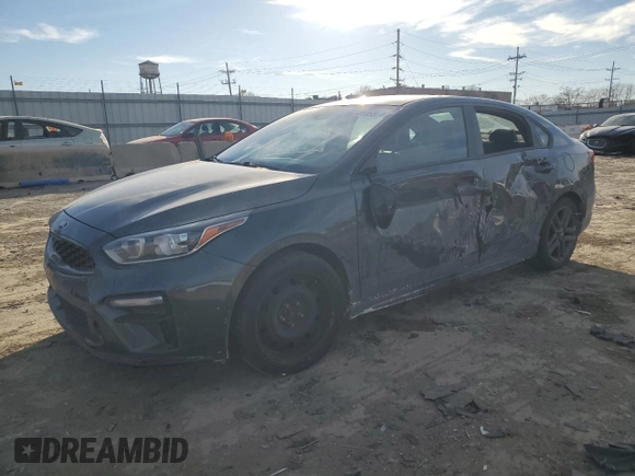 2021 Kia Forte GT-Line with VIN 3KPF34AD5ME268341, listed as a Copart auction lot 42496855 with 81,389 mi miles and Salvage Title. Bid and sale history available at carsss.com. Image 1.