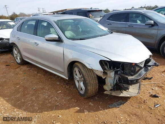 2013 Volkswagen Passat TDI SEL Premium with VIN 1VWCN7A37DC085808, listed as a IAAI auction lot 41399751 with 121,926 mi miles. Bid and sale history available at carsss.com. Image 1.