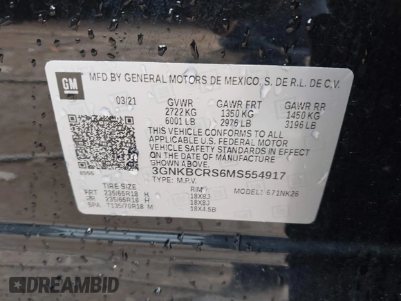 2021 Chevrolet Blazer LT с VIN 3GNKBCRS6MS554917, выставлен на аукционе IAAI как лот 42376578 с пробегом 29 277 миль миль и . История ставок и продаж доступна на DreamBid. Изображение 9.