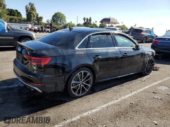 2018 Audi S4 Prestige with VIN WAUC4AF44JA001551, listed as a Copart auction lot 65421564 with 0 mi miles and Salvage Title. Bid and sale history available at carsss.com. Image 3.