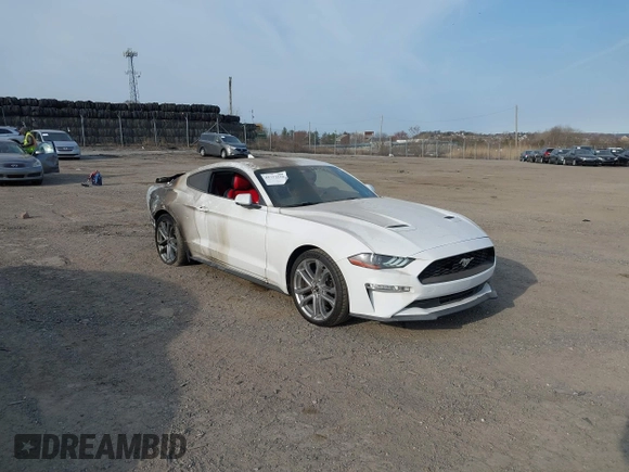 2020 Ford Mustang EcoBoost with VIN 1FA6P8TH4L5192039, listed as a IAAI auction lot 41771658 with 42,863 mi miles. Bid and sale history available at carsss.com. Image 1.