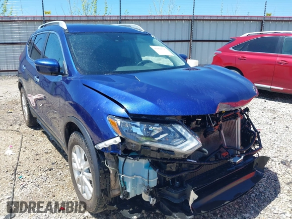 2019 Nissan Rogue SV with VIN 5N1AT2MT0KC705437, listed as a IAAI auction lot 42060597 with 98,555 mi miles and . Bid and sale history available at DreamBid. Image 1.