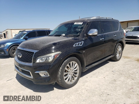2015 Infiniti QX80 z VIN JN8AZ2NDXF9770443, wystawiony jako Copart lot #49982175 z przebiegiem 255 778 mil mil oraz Czysty tytuł • Clean title. Historia ofert i sprzedaży dostępna na DreamBid. Obrazek 1.