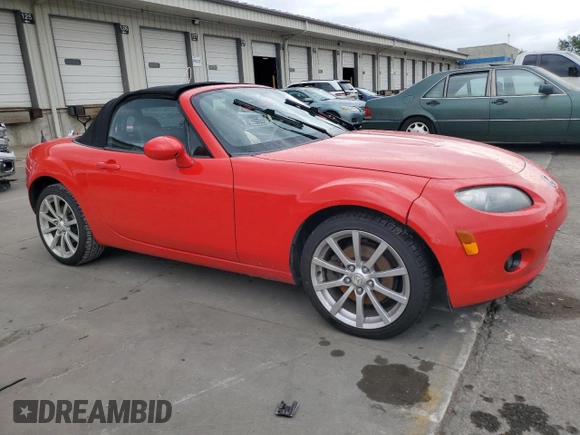 2006 Mazda MX-5 Miata Grand Touring with VIN JM1NC25F260102320, listed as a Copart auction lot 63183595 with 205,383 mi miles and Salvage title. Bid and sale history available at DreamBid. Image 4.