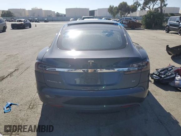 2015 Tesla Model S 85D with VIN 5YJSA1S2XFF092318, listed as a Copart auction lot 52026615 with 78,729 mi miles and Salvage Title. Bid and sale history available at carsss.com. Image 6.