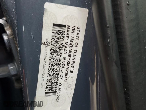 2021 Mazda CX-30 Premium Plus with VIN 3MVDMBEYXMM230372, listed as a Copart auction lot 78103214 with Not Provided miles and Salvage Title. Bid and sale history available at DreamBid. Image 13.