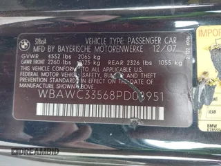 2008 BMW 3 Series 328xi z VIN WBAWC33568PD08951, wystawiony jako IAAI lot #41572838 z przebiegiem Nie podano mil oraz . Historia ofert i sprzedaży dostępna na DreamBid. Obrazek 9.