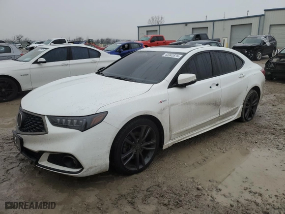 2018 Acura TLX w/A-SPEC Pkg with VIN 19UUB2F6XJA013287, listed as a Copart auction lot 43342875 with 0 mi miles and Salvage Title. Bid and sale history available at carsss.com. Image 1.