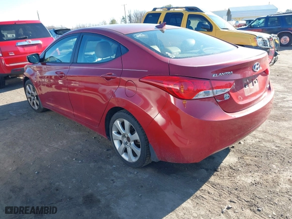 2012 Hyundai Elantra GLS with VIN KMHDH4AE3CU477283, listed as a IAAI auction lot 41701491 with 210,614 mi miles. Bid and sale history available at carsss.com. Image 3.