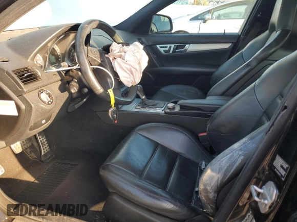 2009 Mercedes-Benz C 63 AMG with VIN WDDGF77X89F245590, listed as a Copart auction lot 75036764 with 243,430 mi miles and Salvage Title. Bid and sale history available at DreamBid. Image 7.