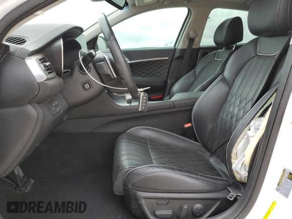 2021 Genesis G70 2.0T with VIN KMTG44LA2MU066726, listed as a Copart auction lot 50803555 with 28,618 mi miles and Salvage title. Bid and sale history available at DreamBid. Image 7.