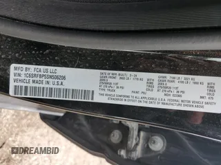 2025 Ram 1500 with VIN 1C6SRFBP5SN506206, listed as a Copart auction lot 55414155 with 5,892 mi miles and Salvage title. Bid and sale history available at DreamBid. Image 12.