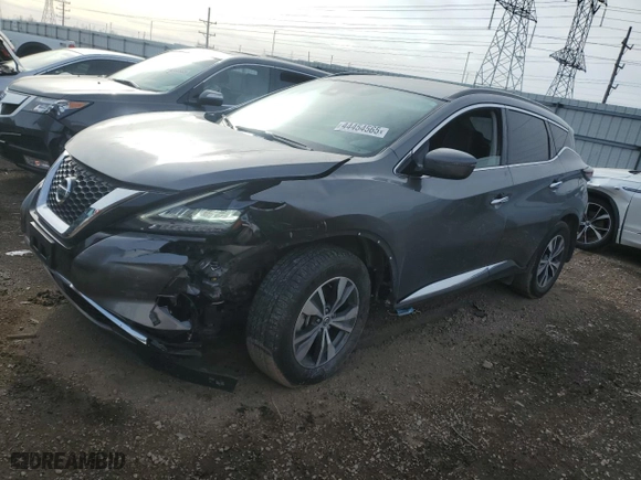2022 Nissan Murano SV with VIN 5N1AZ2BS9NC127108, listed as a Copart auction lot 44454565 with 43,923 mi miles and Salvage Title. Bid and sale history available at carsss.com. Image 1.