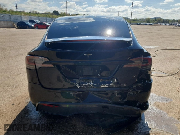 2022 Tesla Model X with VIN 7SAXCDE55NF341925, listed as a Copart auction lot 47607595 with Not Provided miles and Salvage Title. Bid and sale history available at DreamBid. Image 6.