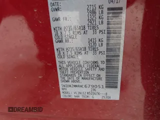 2017 Nissan Pathfinder SV с VIN 5N1DR2MM4HC679051, выставлен на аукционе IAAI как лот 41116768 с пробегом 96 729 миль миль и . История ставок и продаж доступна на DreamBid. Изображение 9.