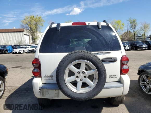 2006 Jeep Liberty Limited with VIN 1J4GL58K26W141211, listed as a Copart auction lot 52810035 with 192,000 mi miles and Non repairable. Bid and sale history available at DreamBid. Image 6.