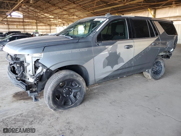 2023 Chevrolet Tahoe Commercial with VIN 1GNSCLED6PR134120, listed as a Copart auction lot 48816675 with 9,464 mi miles and Salvage Title. Bid and sale history available at carsss.com. Image 1.