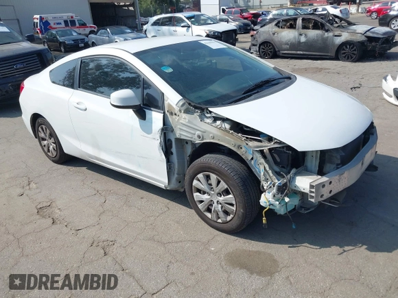 2012 Honda Civic Cpe LX with VIN 2HGFG3B5XCH564353, listed as a IAAI auction lot 42109955 with 158,331 mi miles. Bid and sale history available at carsss.com. Image 1.