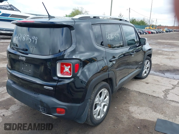 2015 Jeep Renegade Limited with VIN ZACCJADT3FPC34091, listed as a IAAI auction lot 42182599 with 100,610 mi miles and . Bid and sale history available at DreamBid. Image 4.