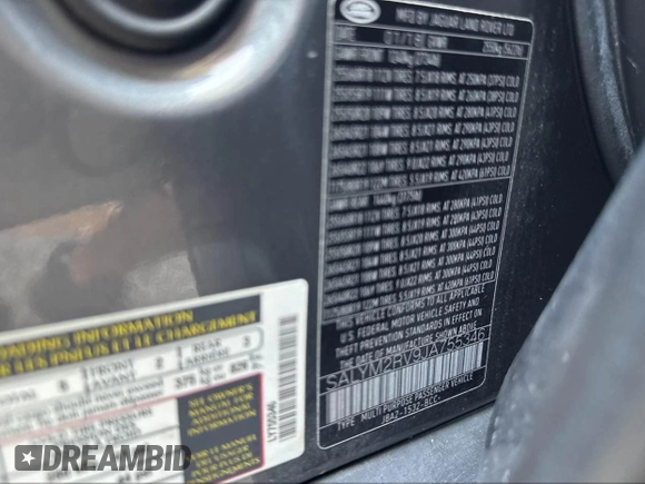 2018 Land Rover Range Rover Velar R-Dynamic HSE with VIN SALYM2RV9JA755346, listed as a IAAI auction lot 42585531 with 108,696 mi miles and . Bid and sale history available at DreamBid. Image 9.