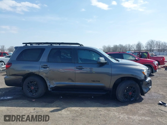 2021 Toyota Sequoia TRD Pro with VIN 5TDEY5B18MS187069, listed as a IAAI auction lot 41701691 with 100,629 mi miles. Bid and sale history available at carsss.com. Image 13.