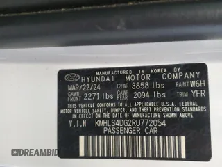 2024 Hyundai Elantra SEL with VIN KMHLS4DG2RU772054, listed as a Copart auction lot 88602205 with 14,822 mi miles and Salvage title. Bid and sale history available at DreamBid. Image 14.