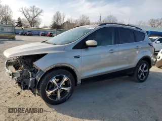 2017 Ford Escape SE with VIN 1FMCU0GD0HUD26729, listed as a Copart auction lot 44824135 with 102,549 mi miles and Salvage Title. Bid and sale history available at carsss.com. Image 1.