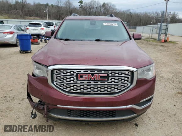 2017 GMC Acadia Denali with VIN 1GKKNPLSXHZ295250, listed as a Copart auction lot 47750295 with 201,698 mi miles and Salvage Title. Bid and sale history available at DreamBid. Image 5.