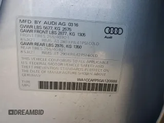 2016 Audi SQ5 Premium Plus with VIN WA1CCAFP5GA120888, listed as a Copart auction lot 85700624 with 91,082 mi miles and Salvage Title. Bid and sale history available at carsss.com. Image 14.