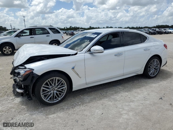 2020 Genesis G70 2.0T with VIN KMTG64LA6LU062428, listed as a Copart auction lot 70580194 with 43,226 mi miles and Non Repairable. Bid and sale history available at carsss.com. Image 1.