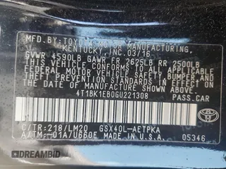 2016 Toyota Avalon Limited with VIN 4T1BK1EB0GU221308, listed as a Copart auction lot 53147535 with 66,243 mi miles and Salvage Title. Bid and sale history available at carsss.com. Image 13.