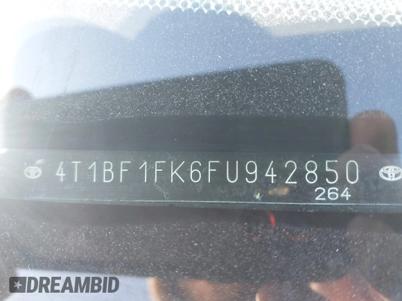 2015 Toyota Camry XLE with VIN 4T1BF1FK6FU942850, listed as a IAAI auction lot 41878424 with 95,232 mi miles and . Bid and sale history available at DreamBid. Image 9.