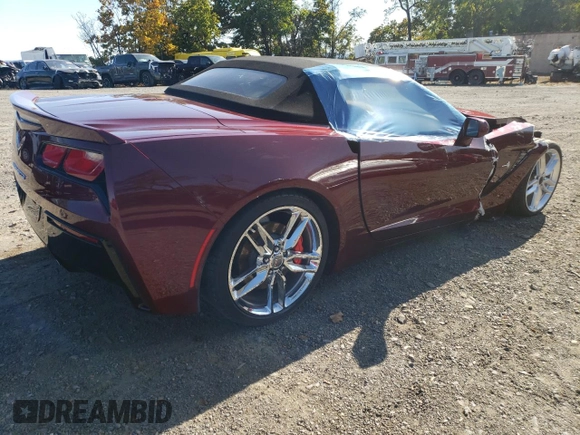 2019 Chevrolet Corvette 2LT with VIN 1G1YD3D73K5107252, listed as a Copart auction lot 77106114 with 19,093 mi miles and Salvage Title. Bid and sale history available at carsss.com. Image 3.