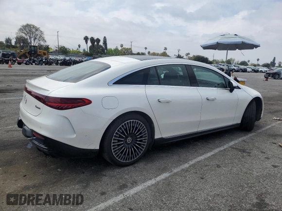 2022 Mercedes-Benz EQS with VIN W1KCG4EB3NA017926, listed as a Copart auction lot 51225244 with 18,669 mi miles and Salvage Title. Bid and sale history available at carsss.com. Image 3.