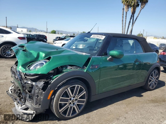 2024 MINI Convertible Cooper S with VIN WMW43DL09R3R68134, listed as a Copart auction lot 56336425 with 18,143 mi miles and Salvage title. Bid and sale history available at DreamBid. Image 1.