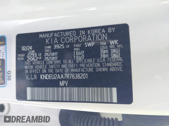 2024 Kia Seltos S z VIN KNDEU2AA7R7638201, wystawiony jako IAAI lot #41022692 z przebiegiem 5 503 mil mil oraz . Historia ofert i sprzedaży dostępna na DreamBid. Obrazek 9.