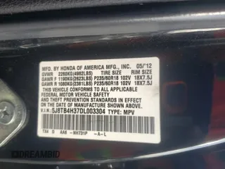 2013 Acura RDX with VIN 5J8TB4H37DL003304, listed as a Copart auction lot 51011095 with 120,195 mi miles and Salvage Title. Bid and sale history available at carsss.com. Image 13.