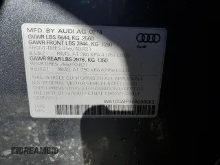 2014 Audi SQ5 Premium Plus with VIN WA1CGAFP4EA096052, listed as a Copart auction lot 84288454 with 55,383 mi miles and Salvage Title. Bid and sale history available at carsss.com. Image 13.