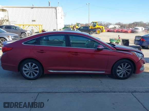 2017 Hyundai Sonata Sport with VIN 5NPE34AF4HH535628, listed as a IAAI auction lot 41721383 with 75,836 mi miles. Bid and sale history available at carsss.com. Image 14.