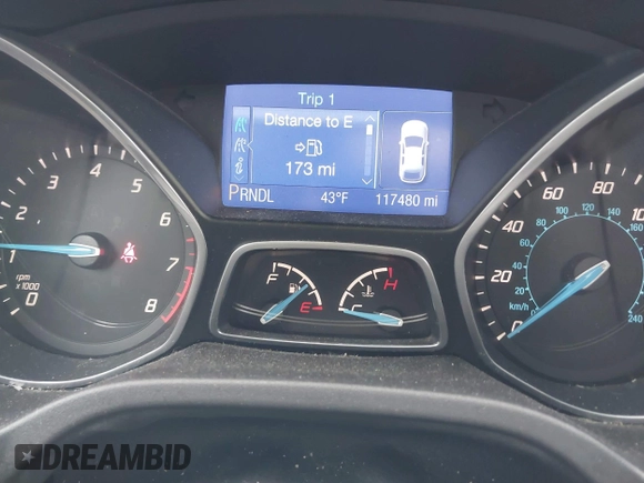 2013 Ford Focus SE with VIN 1FADP3F22DL305081, listed as a IAAI auction lot 41749888 with 117,480 mi miles. Bid and sale history available at carsss.com. Image 7.