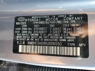 2024 Hyundai Kona SEL with VIN KM8HC3A68RU006550, listed as a Copart auction lot 51911685 with 8,620 mi miles and Salvage Title. Bid and sale history available at DreamBid. Image 13.