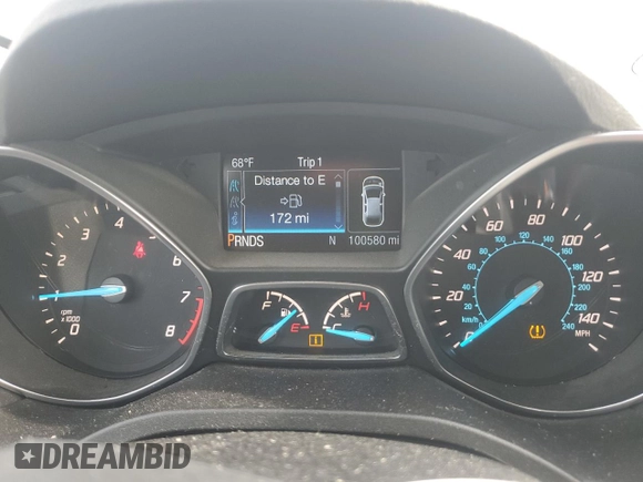 2015 Ford Escape SE with VIN 1FMCU0GX3FUB59712, listed as a Copart auction lot 53817045 with 100,580 mi miles and Salvage Title. Bid and sale history available at DreamBid. Image 9.