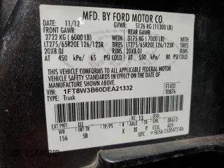 2013 Ford F-350 Platinum with VIN 1FT8W3B60DEA21332, listed as a Copart auction lot 79271294 with 129,384 mi miles and Salvage title. Bid and sale history available at DreamBid. Image 13.