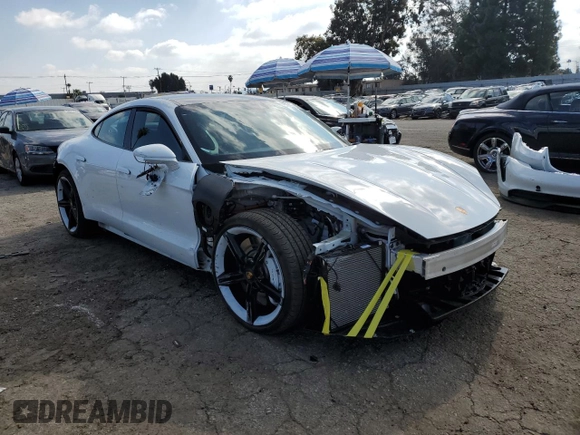 2024 Porsche Taycan with VIN WP0AA2Y1XRSA12641, listed as a Copart auction lot 44576355 with 4,449 mi miles and Salvage Title. Bid and sale history available at DreamBid. Image 4.