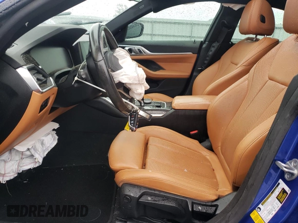 2022 BMW 4 Series 430i with VIN WBA63AV01NFL98112, listed as a Copart auction lot 56421085 with Not provided miles and Salvage title. Bid and sale history available at DreamBid. Image 7.